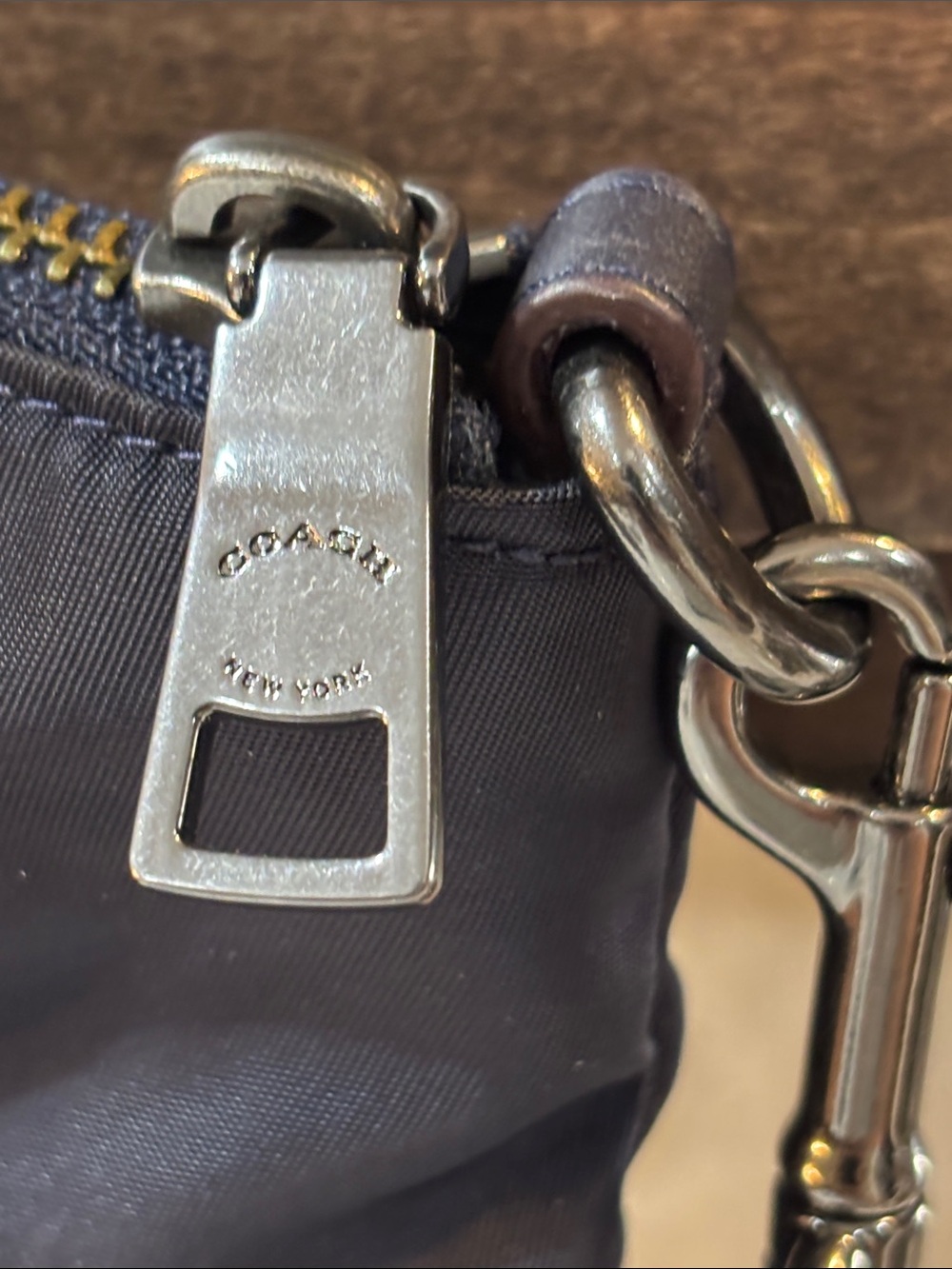 Coach Nylon and Leather Blue Tote with Crossbody Strap - Picture 6 of 16